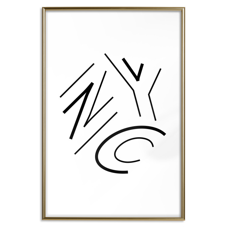 Wall Poster NYC - black and white minimalist composition with the acronym of a US city 117396 additionalImage 16