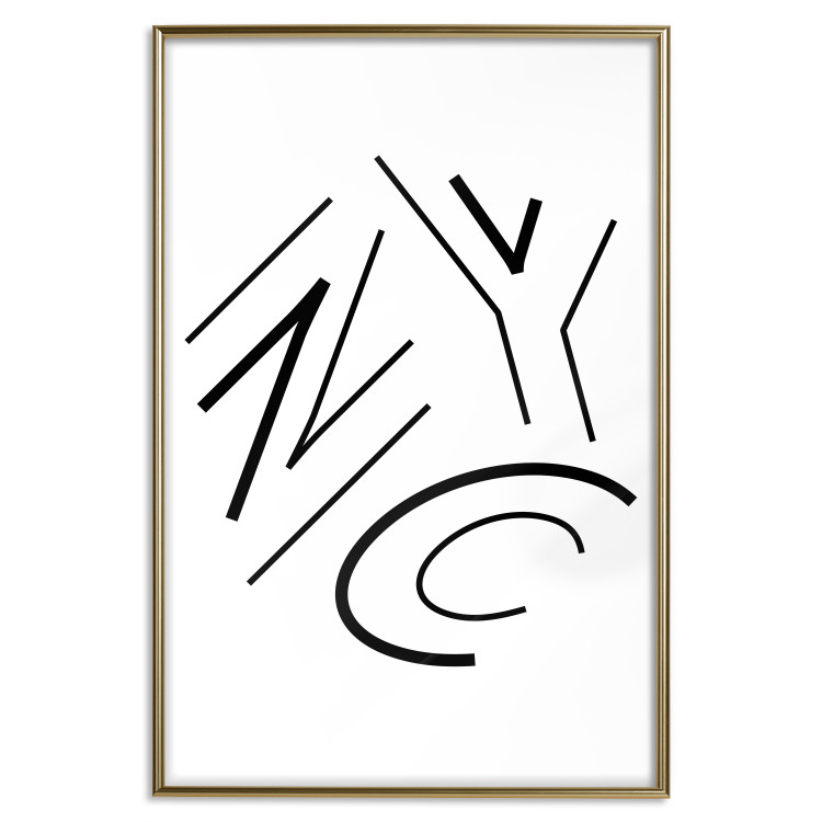 Wall Poster NYC - black and white minimalist composition with the acronym of a US city 117396 additionalImage 20