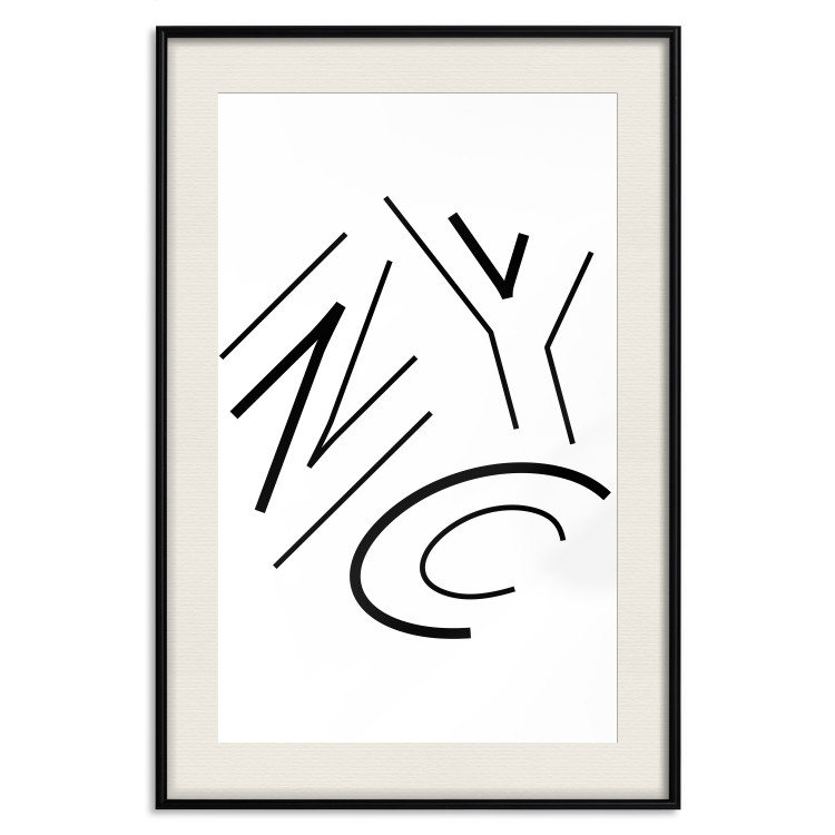 Wall Poster NYC - black and white minimalist composition with the acronym of a US city 117396 additionalImage 18
