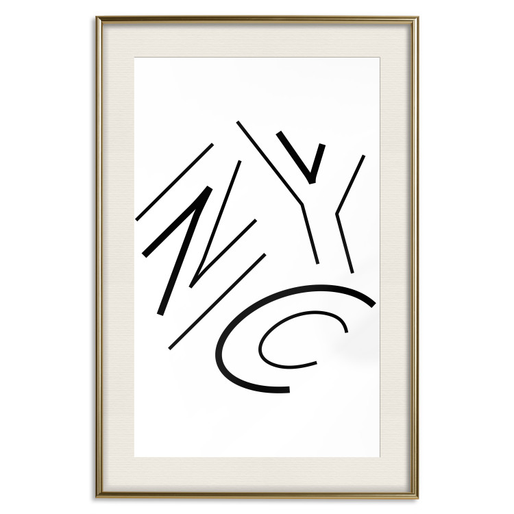 Wall Poster NYC - black and white minimalist composition with the acronym of a US city 117396 additionalImage 19