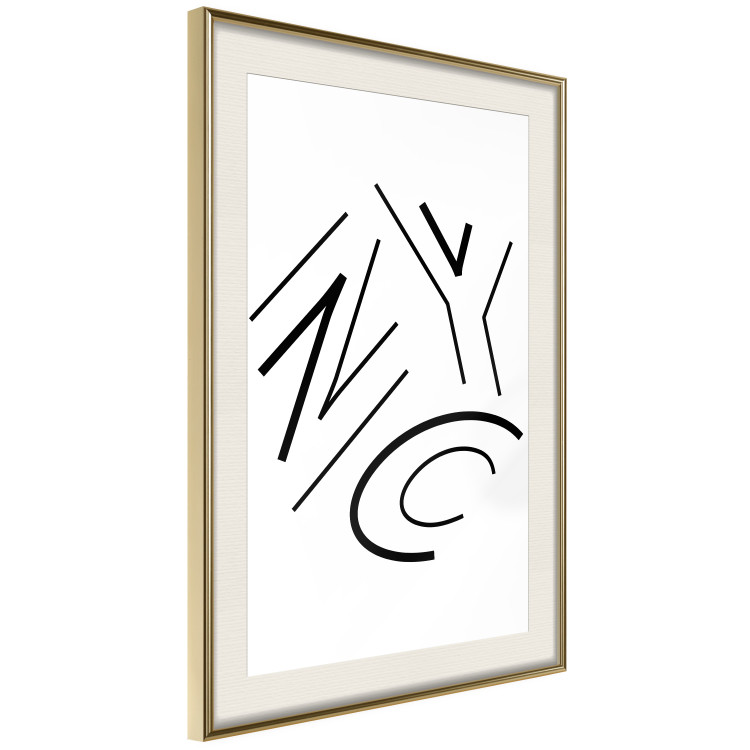 Wall Poster NYC - black and white minimalist composition with the acronym of a US city 117396 additionalImage 2