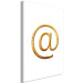 Canvas Art Print Monkey symbol - golden, minimalist monkey sign on white background ideal for teenager room 118296 additionalThumb 2