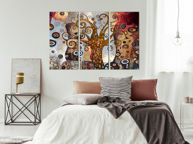 Canvas Art Print Tree in Abstract Details (3-part) - Colorful Elements 118496 additionalImage 3