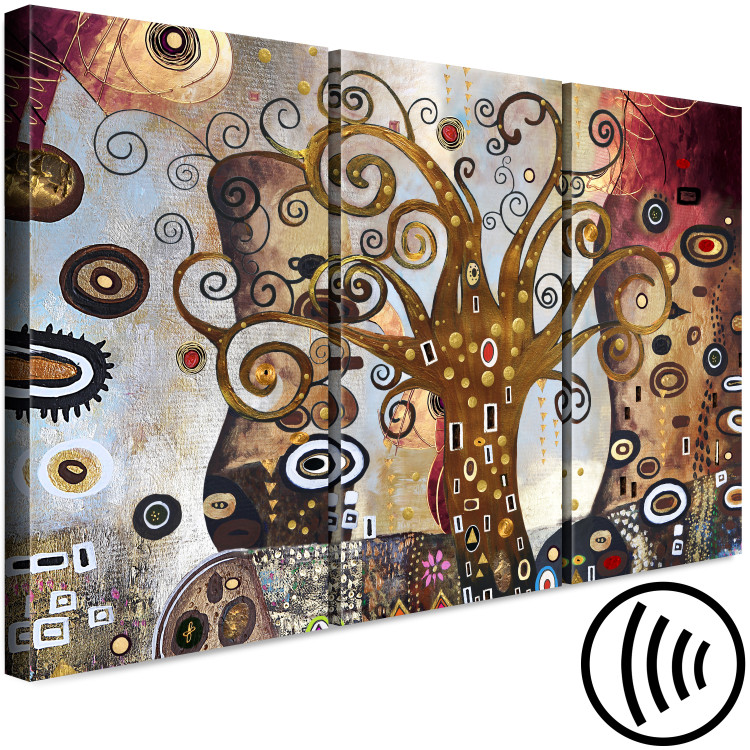 Canvas Art Print Tree in Abstract Details (3-part) - Colorful Elements 118496 additionalImage 6
