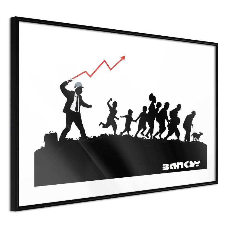 Wall Poster Race - black and white mural with a group of people in Banksy and street art style 118696 additionalImage 12