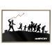 Wall Poster Race - black and white mural with a group of people in Banksy and street art style 118696 additionalThumb 16