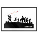 Wall Poster Race - black and white mural with a group of people in Banksy and street art style 118696 additionalThumb 15