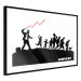 Wall Poster Race - black and white mural with a group of people in Banksy and street art style 118696 additionalThumb 12