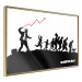 Wall Poster Race - black and white mural with a group of people in Banksy and street art style 118696 additionalThumb 3