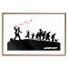 Wall Poster Race - black and white mural with a group of people in Banksy and street art style 118696 additionalThumb 14