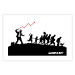 Wall Poster Race - black and white mural with a group of people in Banksy and street art style 118696 additionalThumb 19