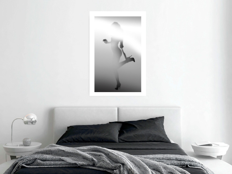 Poster Romantic Desire - black and white sensual composition with a woman 121896 additionalImage 2
