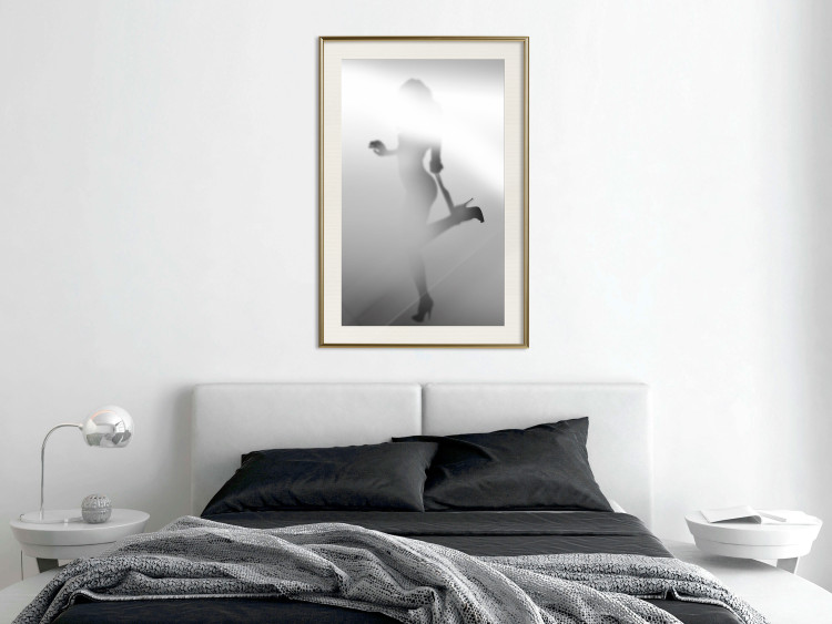 Poster Romantic Desire - black and white sensual composition with a woman 121896 additionalImage 21