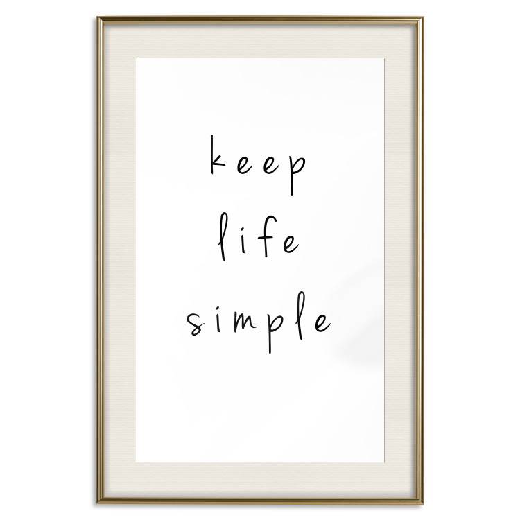 Wall Poster Keep Life Simple - black English text on a white background 122896 additionalImage 19