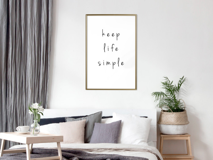 Wall Poster Keep Life Simple - black English text on a white background 122896 additionalImage 7