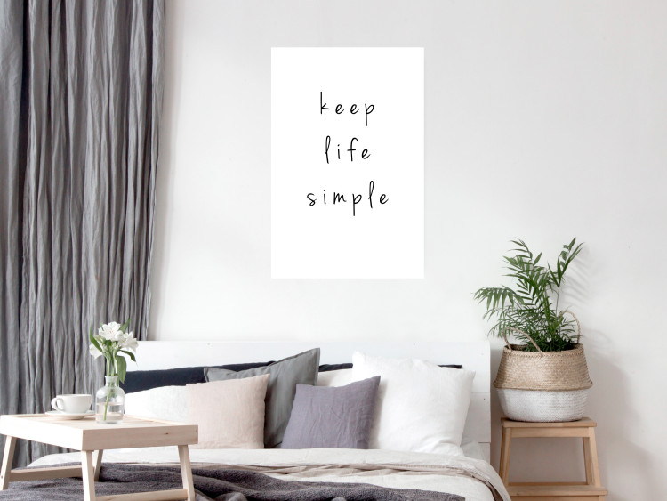Wall Poster Keep Life Simple - black English text on a white background 122896 additionalImage 17