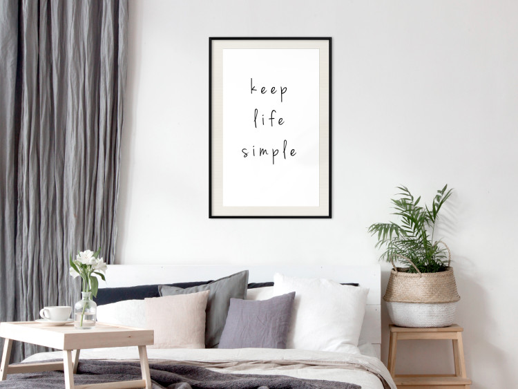 Wall Poster Keep Life Simple - black English text on a white background 122896 additionalImage 22