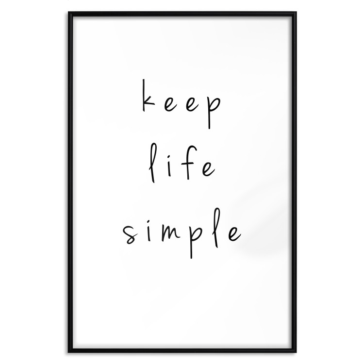 Wall Poster Keep Life Simple - black English text on a white background 122896 additionalImage 18