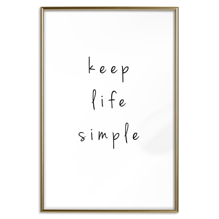 Wall Poster Keep Life Simple - black English text on a white background 122896 additionalImage 16
