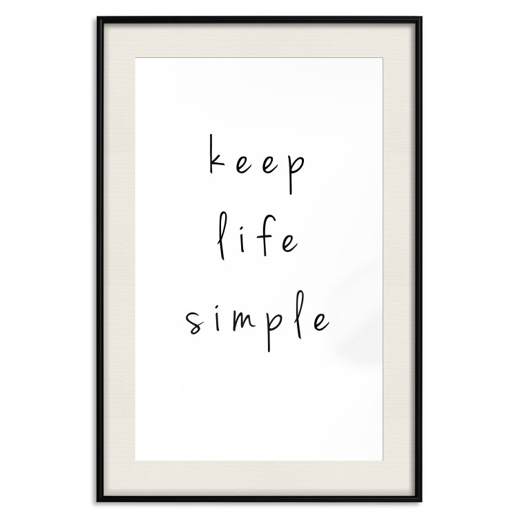 Wall Poster Keep Life Simple - black English text on a white background 122896 additionalImage 18
