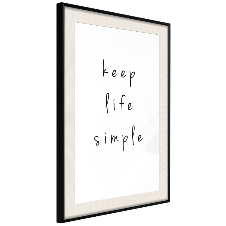 Wall Poster Keep Life Simple - black English text on a white background 122896 additionalImage 3