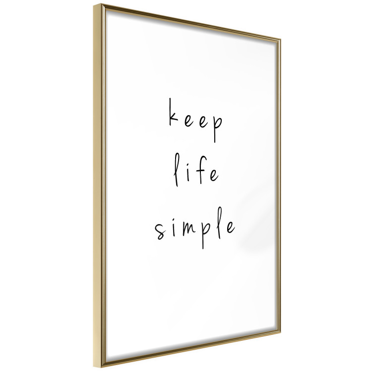 Wall Poster Keep Life Simple - black English text on a white background 122896 additionalImage 6