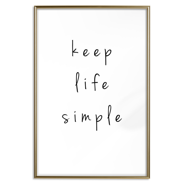 Wall Poster Keep Life Simple - black English text on a white background 122896 additionalImage 16