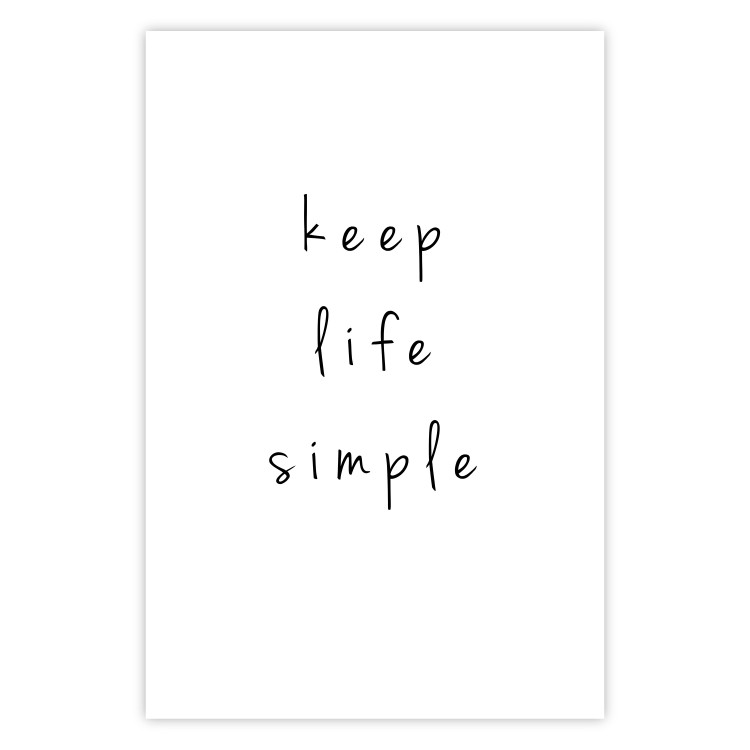 Wall Poster Keep Life Simple - black English text on a white background 122896 additionalImage 19