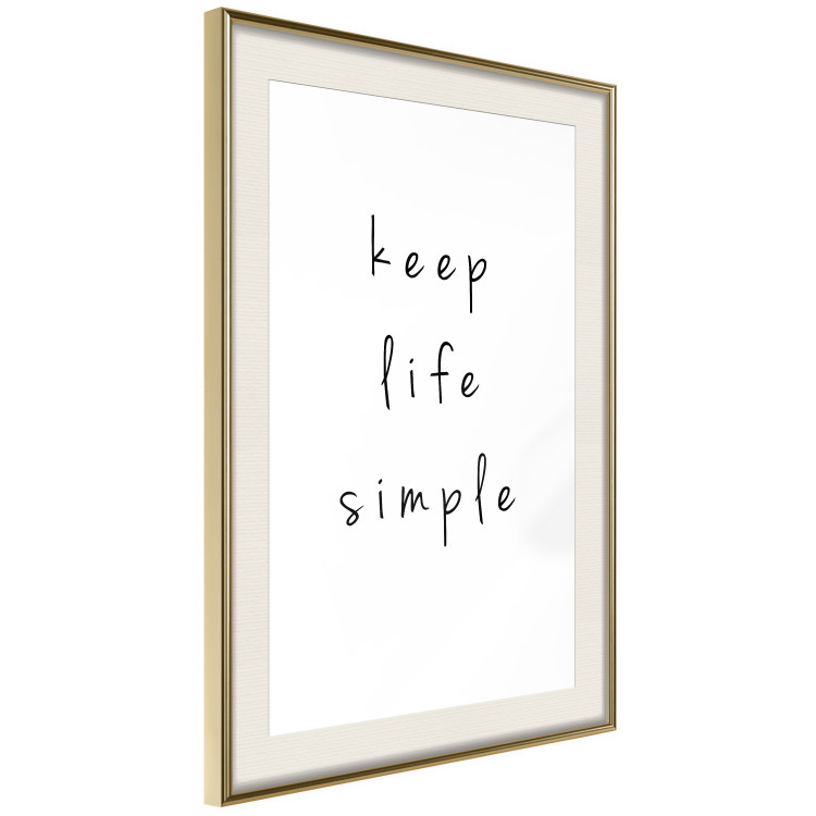 Wall Poster Keep Life Simple - black English text on a white background 122896 additionalImage 2
