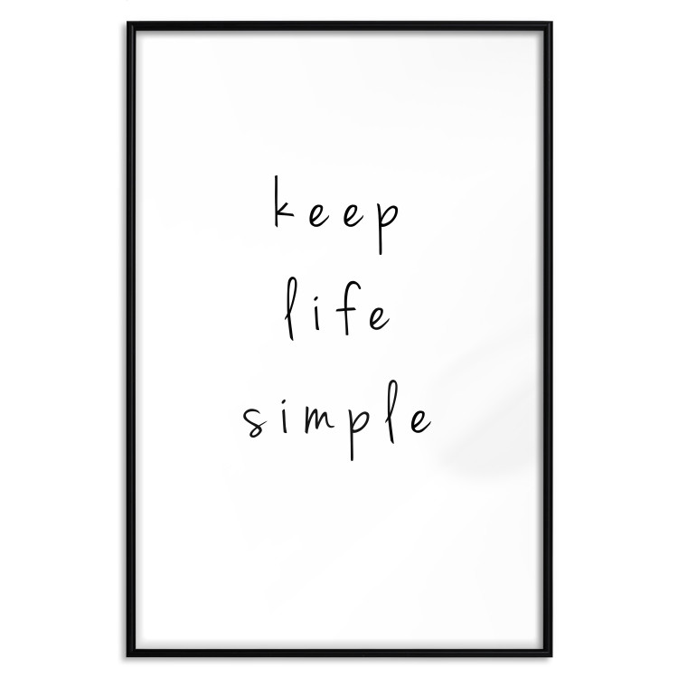 Wall Poster Keep Life Simple - black English text on a white background 122896 additionalImage 17