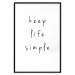 Wall Poster Keep Life Simple - black English text on a white background 122896 additionalThumb 18