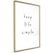 Wall Poster Keep Life Simple - black English text on a white background 122896 additionalThumb 6