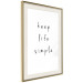 Wall Poster Keep Life Simple - black English text on a white background 122896 additionalThumb 2