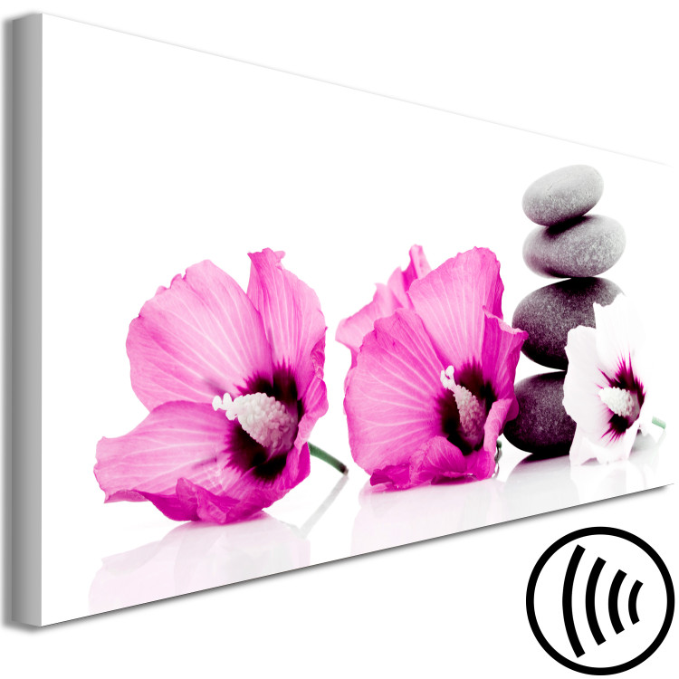 Canvas Print Pink flowers and stones - feng shui composition with mallow and stones 123396 additionalImage 6