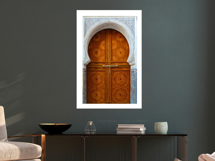 Poster Door to Dreams - grand gates with ornaments and mosaic on lintel 123796 additionalImage 2