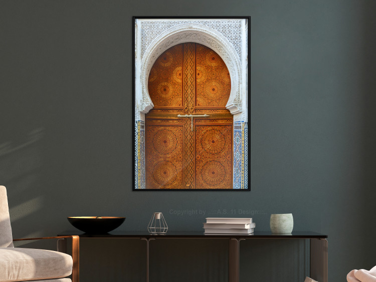 Poster Door to Dreams - grand gates with ornaments and mosaic on lintel 123796 additionalImage 3