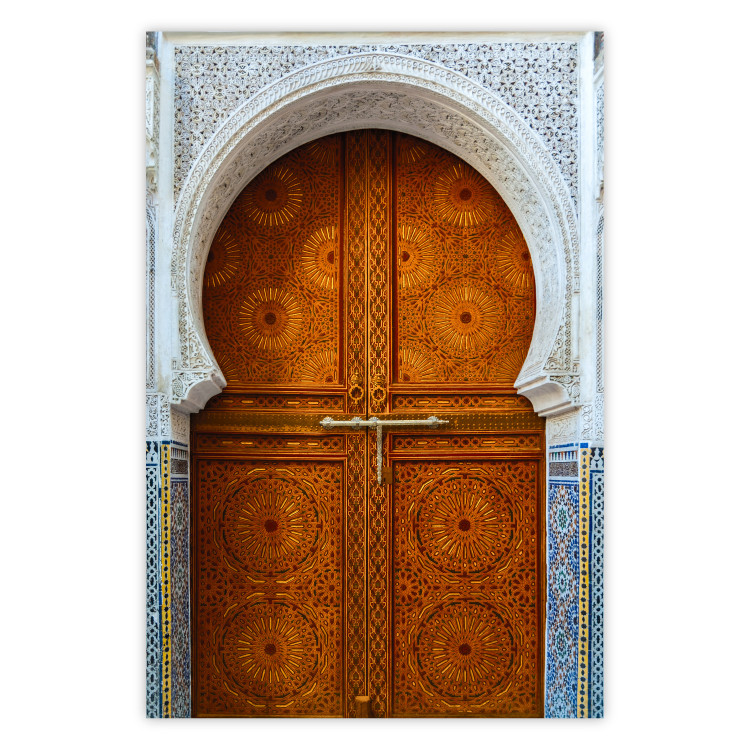 Poster Door to Dreams - grand gates with ornaments and mosaic on lintel 123796