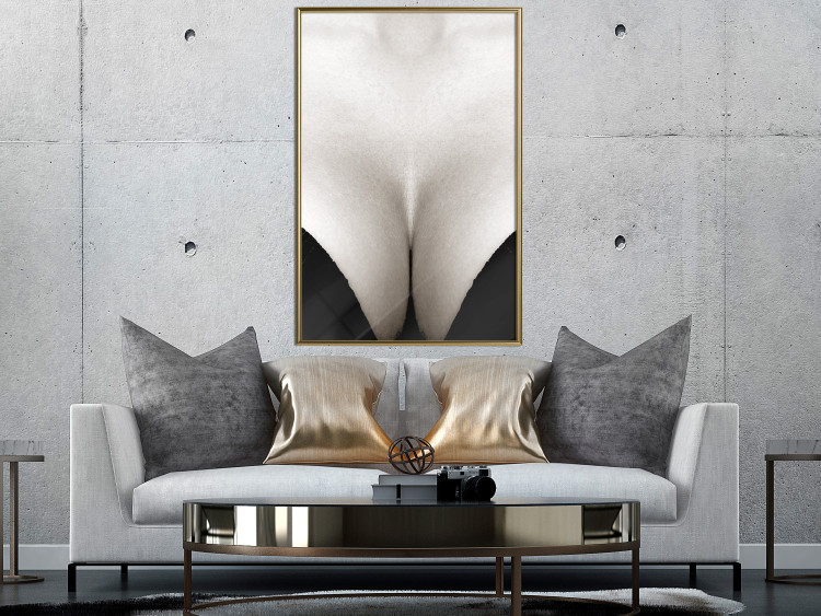 Wall Poster Decolletage - black and white female chest with visible neckline 123996 additionalImage 8