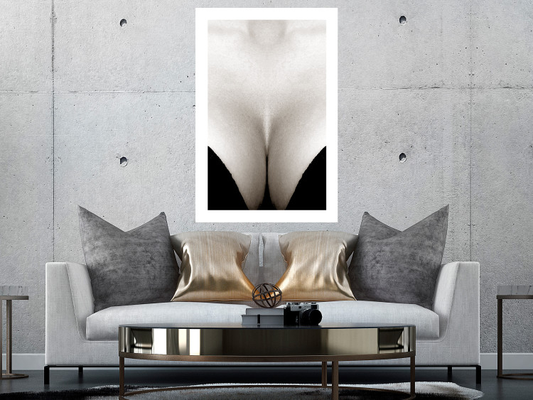 Wall Poster Decolletage - black and white female chest with visible neckline 123996 additionalImage 7