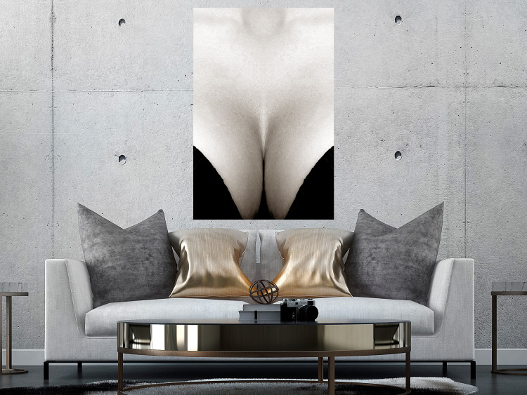 Wall Poster Decolletage - black and white female chest with visible neckline 123996 additionalImage 5