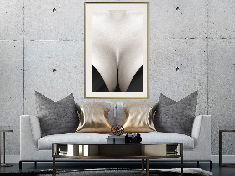 Wall Poster Decolletage - black and white female chest with visible neckline 123996 additionalImage 22