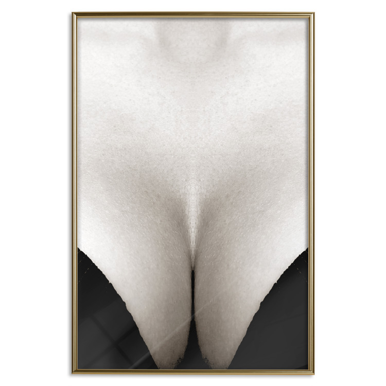 Wall Poster Decolletage - black and white female chest with visible neckline 123996 additionalImage 17