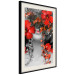 Wall Poster Japanese Dreams - red flowers on an abstract background of a woman 127396 additionalThumb 2