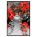 Wall Poster Japanese Dreams - red flowers on an abstract background of a woman 127396 additionalThumb 16
