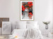 Wall Poster Japanese Dreams - red flowers on an abstract background of a woman 127396 additionalThumb 15