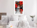 Wall Poster Japanese Dreams - red flowers on an abstract background of a woman 127396 additionalThumb 3