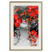 Wall Poster Japanese Dreams - red flowers on an abstract background of a woman 127396 additionalThumb 20