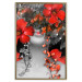 Wall Poster Japanese Dreams - red flowers on an abstract background of a woman 127396 additionalThumb 21