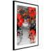Wall Poster Japanese Dreams - red flowers on an abstract background of a woman 127396 additionalThumb 8