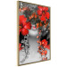 Wall Poster Japanese Dreams - red flowers on an abstract background of a woman 127396 additionalThumb 12